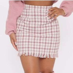 Hyfve pink tweed miniskirt